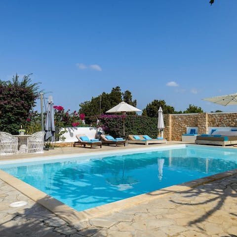 Cool off from the Ibizan heat with a swim in the private pool