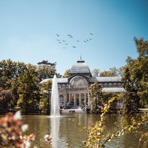 Spend the day in El Retiro Park, promising a boating lake