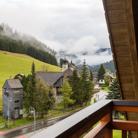 Enjoy the snow-capped mountain views from your private balcony