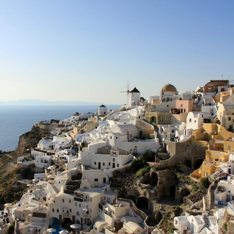 Stay just 50 metres from the village centre of Oia