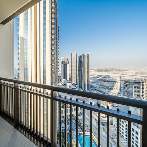 Enjoy sweeping city views from the comfort of your private balcony 