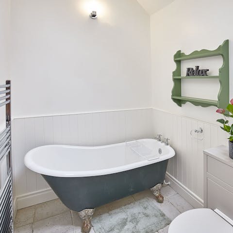 Treat yourself to a long soak in this beautiful clawfoot tub