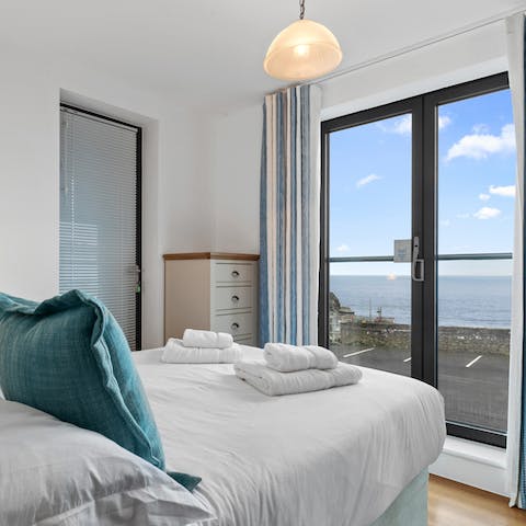 Draw the curtains and wake up to stunning views of the Tenby coastline