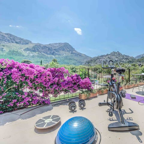 Work out in the outdoor gym with spectacular views