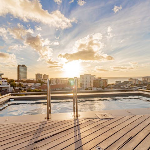 Go for a sunset swim in the pool for a truly magical experience 