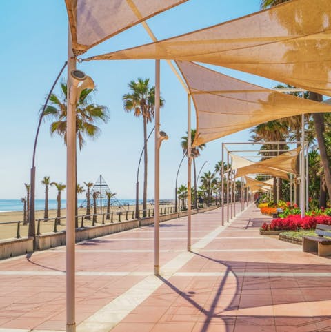Head to Estepona (four-kilometres away) for a sunset stroll along the seafront