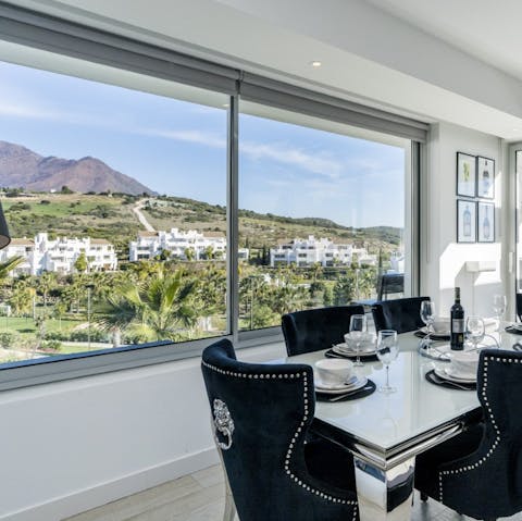 Lay the table for atmospheric evening meals with a view