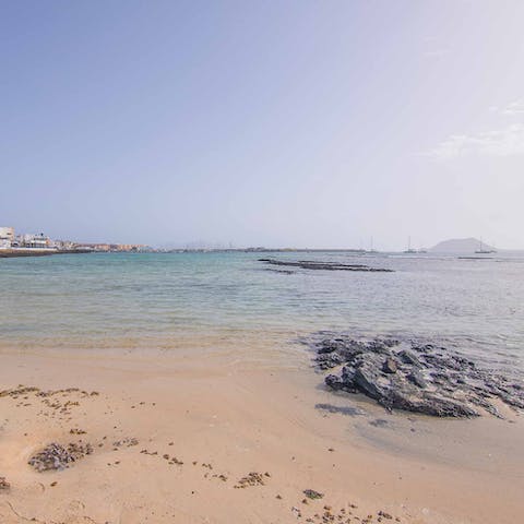 Enjoy a stroll along Corralejo Beach, right on your doorstep