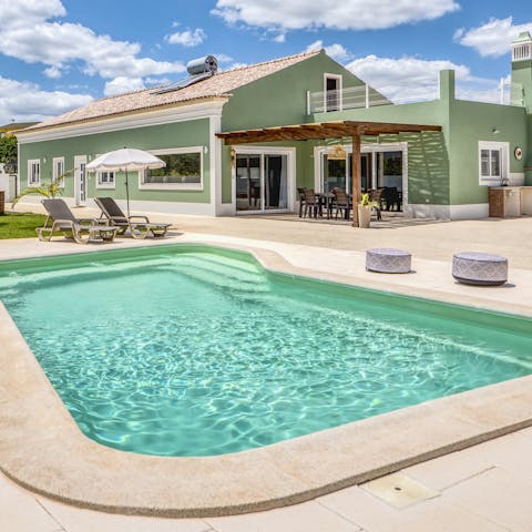 Cool off in the turquoise waters of the salt-water pool