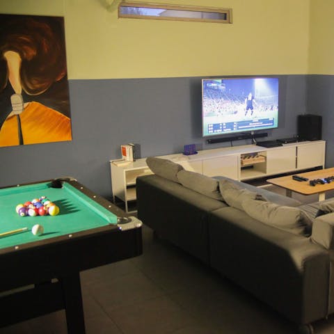 Relax and socialise in the games room