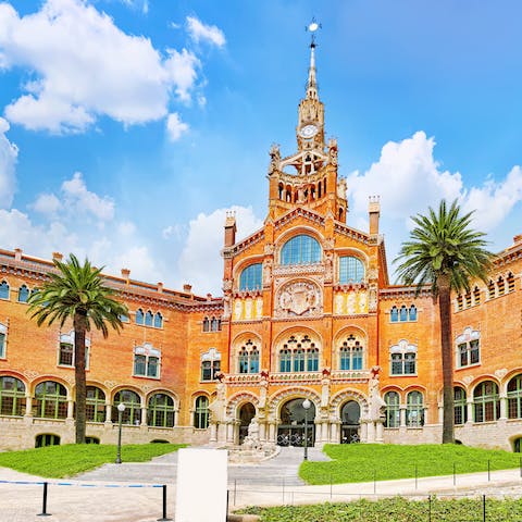 Walk eight minutes to the iconic Sant Pau Recinte Modernista 
