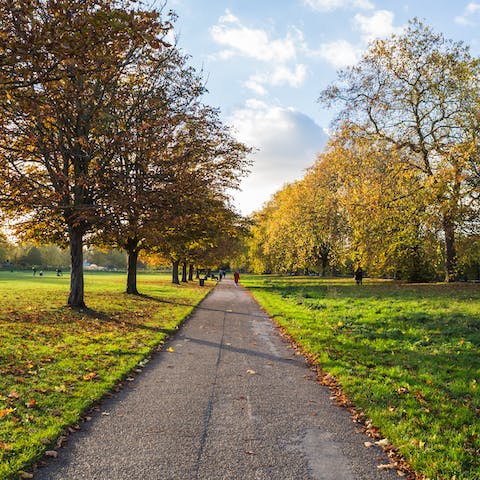 Take a stroll through beautiful Hyde Park, a ten-minute walk away