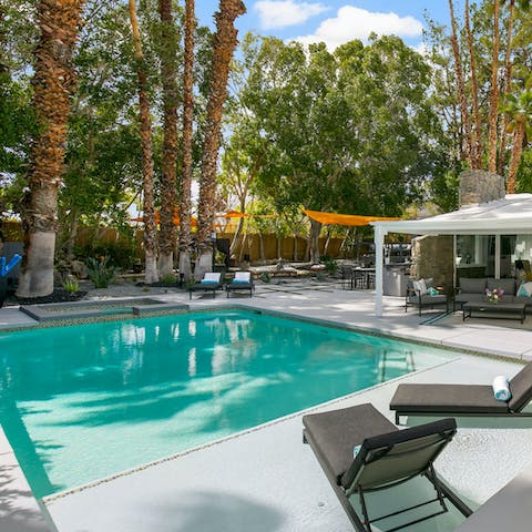 Plunge into the saltwater pool after a morning of sunbathing