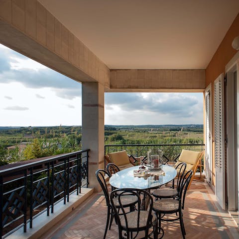 Enjoy leisurely mornings with coffee on your balcony overlooking the reserve's wildlife