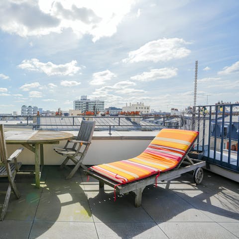 Take in the fantastic vistas over the Parisian skyline from the private rooftop terrace