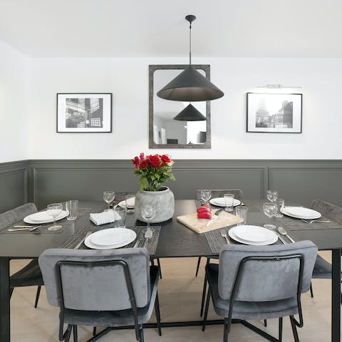 Practise your French-style cooking and serve up your culinary creations at the elegant dining table