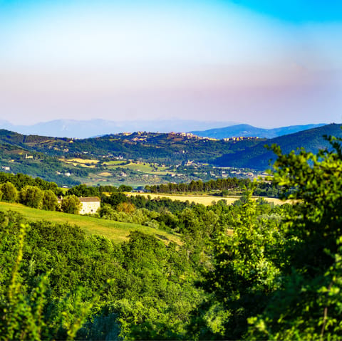 Explore the surrounding Umbrian and Tuscan countryside – there are lots of vineyards to discover