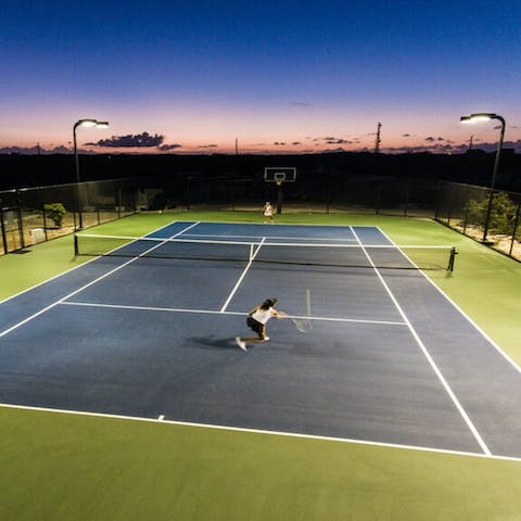 Enjoy access to the shared tennis courts located on the community grounds