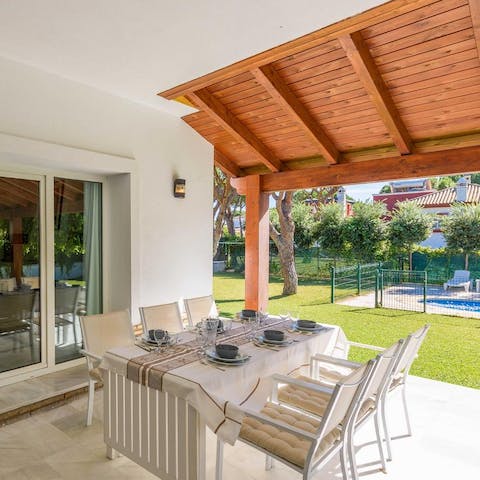 Come together at the patio table for a medley of home-cooked tapas dishes