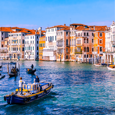 Enjoy a gondola tour of Venice's famous canals