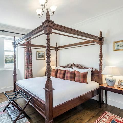 Enjoy the sleep of kings in one of the four-poster beds