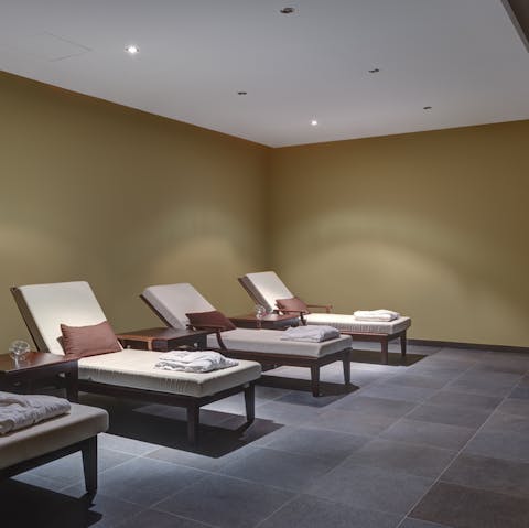 Indulge in some rest and relaxation in the on-site spa