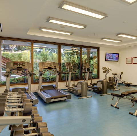 Keep up your fitness regime at the residents-only gym