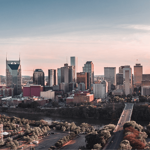 Stay just a ten-minute walk away from Downtown Nashville