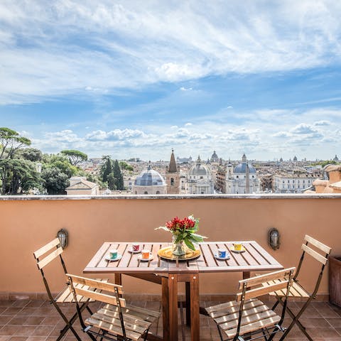 Dine alfresco and admire the incredible views from your private terrace