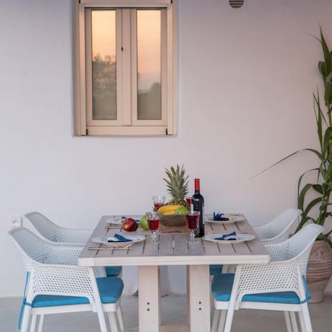 Serve up a delicious alfresco feast outside on the patio