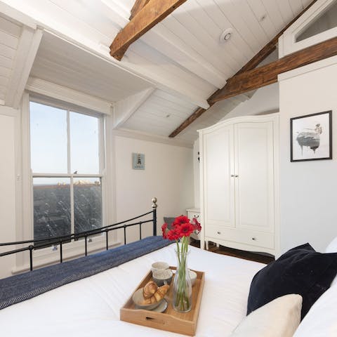 Enjoy breakfast in bed in the loft bedrooms