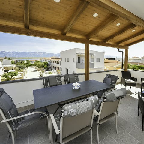 Look forward to meals alfresco on your private balcony