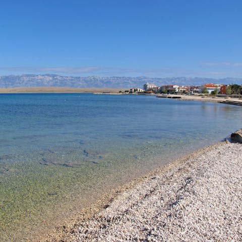 Stroll down to Plaža Lučica, just five minutes from your apartment