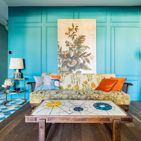 Admire the home's eclectic styling