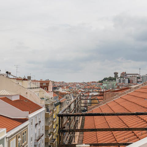 Look out over old Lisbon from your private rooftop terrace
