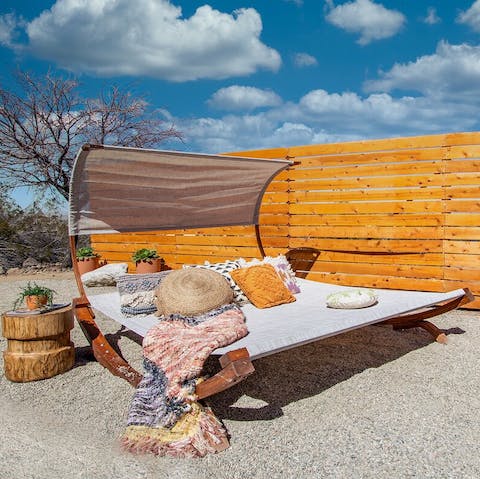 Relax in the sunshine on the laid-back lounger