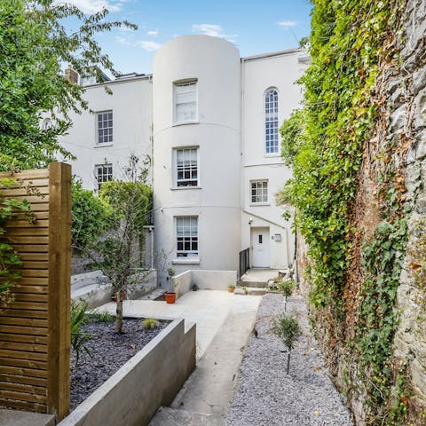 Pause for a breath of air in the building's shared terrace