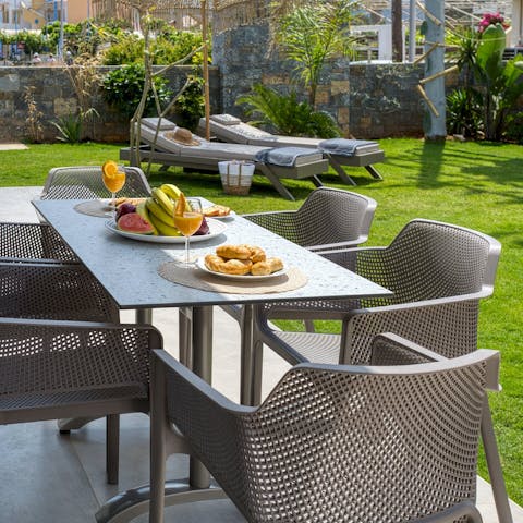 Enjoy an alfresco breakfast on the sun-kissed terrace