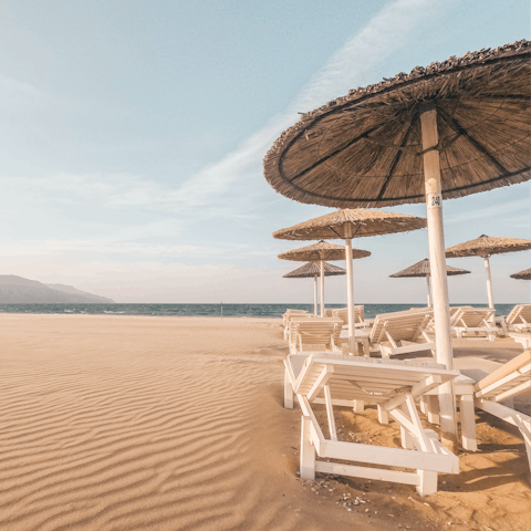 Feel the sand beneath your feet at nearby Malia beach