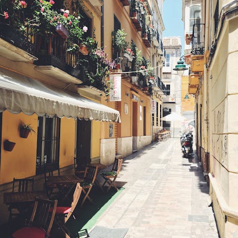 Explore the pretty streets of Malaga, just 15 kilometres away from your villa by car