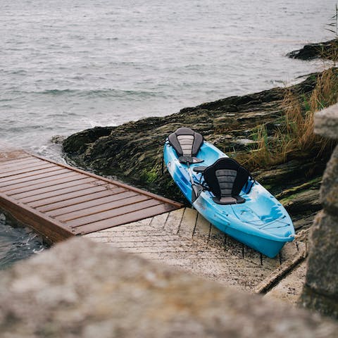 Go kayaking from the private jetty