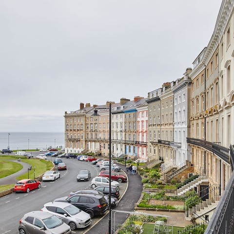 Admire spectacular sea views from the huge sash windows