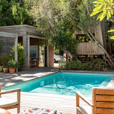 Cool off in the Californian heat with a swim in the private pool