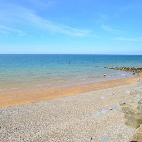 Enjoy Sheringham's shingle and sand beach, just minutes from the door