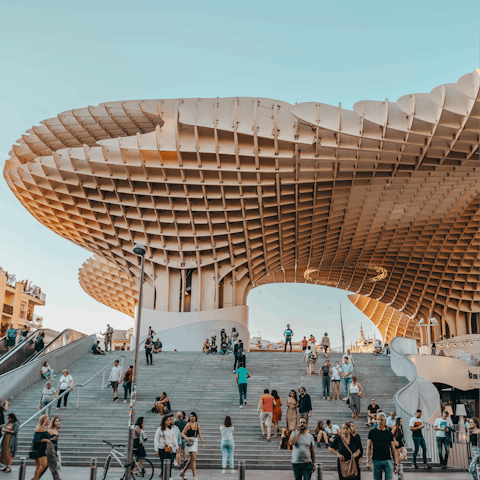 Admire the iconic Setas de Sevilla, a short walk from the apartment