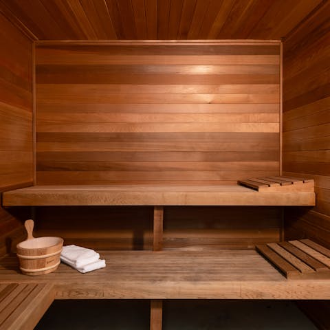 Unwind in the sauna after a gym session