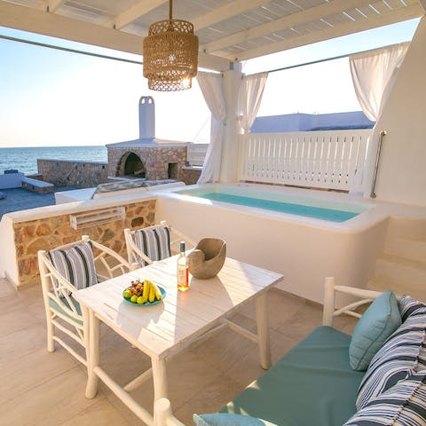 Dine alfresco on your private veranda or take the plunge in your heated outdoor jacuzzi