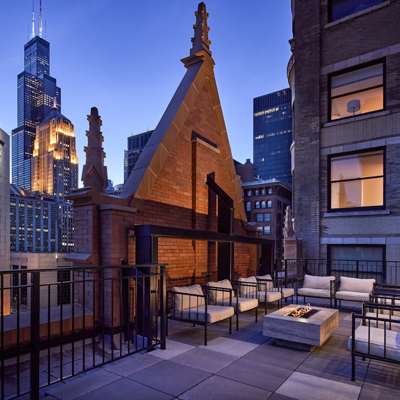 Drink up the impressive skyline views from the shared rooftop terrace