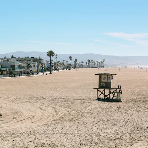 Make a beeline for the New Port Beach's sands and ocean, just a block away