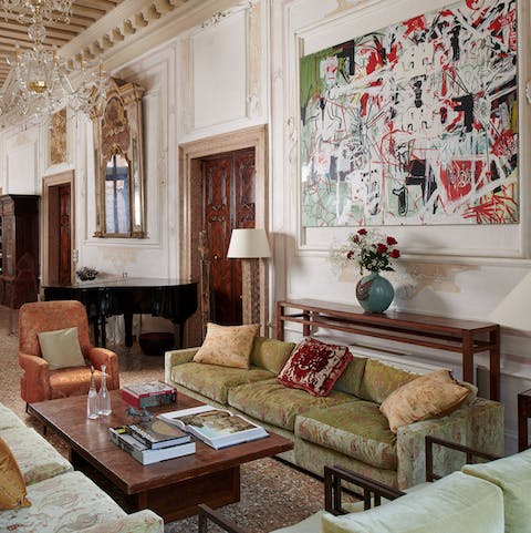 Admire the antiques and artwork by French artists Nicolas Pol and Araso